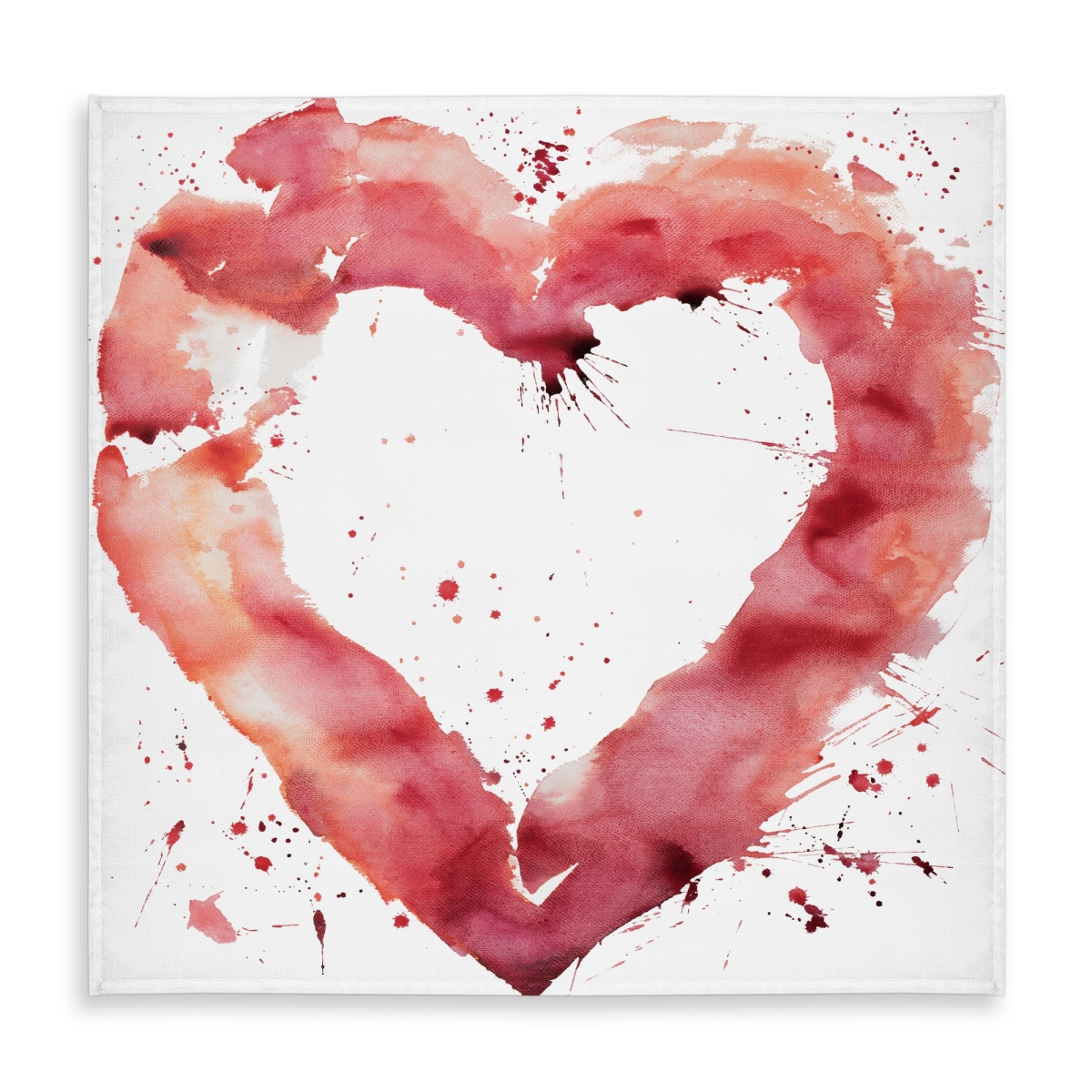 Picture of Begin Home Decor C1TC5858PU5W6J 58 x 58 in. Watercolor Heart Shapes Pink Tablecloth - Indoor & Outdoor Decor