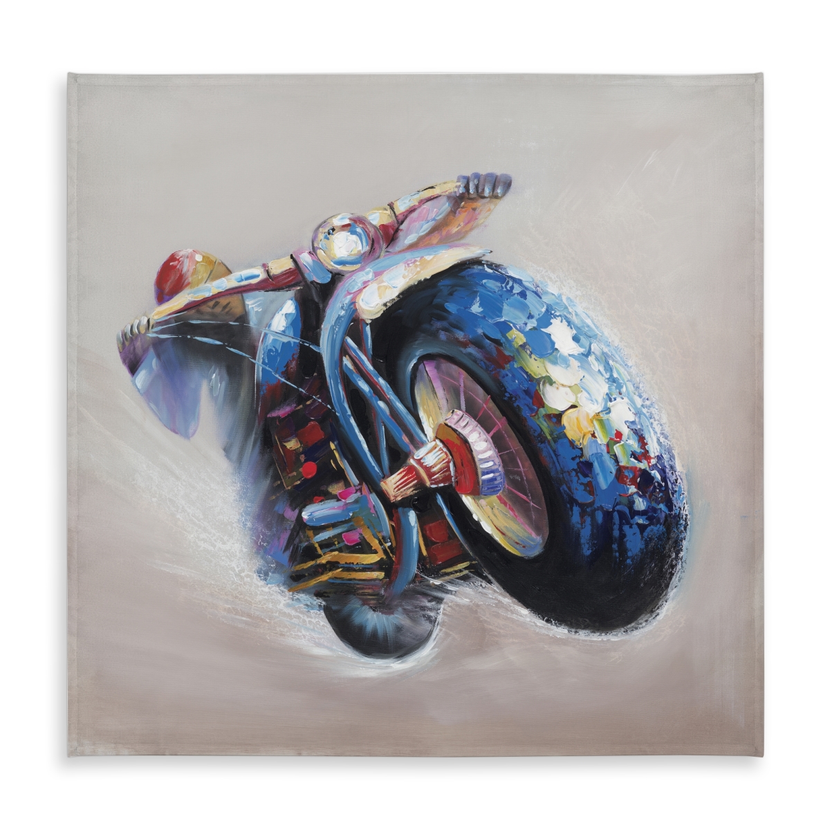 Picture of Begin Home Decor C1TC5858N7WHA6 58 x 58 in. Motorcycle Jump Blue Tablecloth - Indoor & Outdoor Home Decor