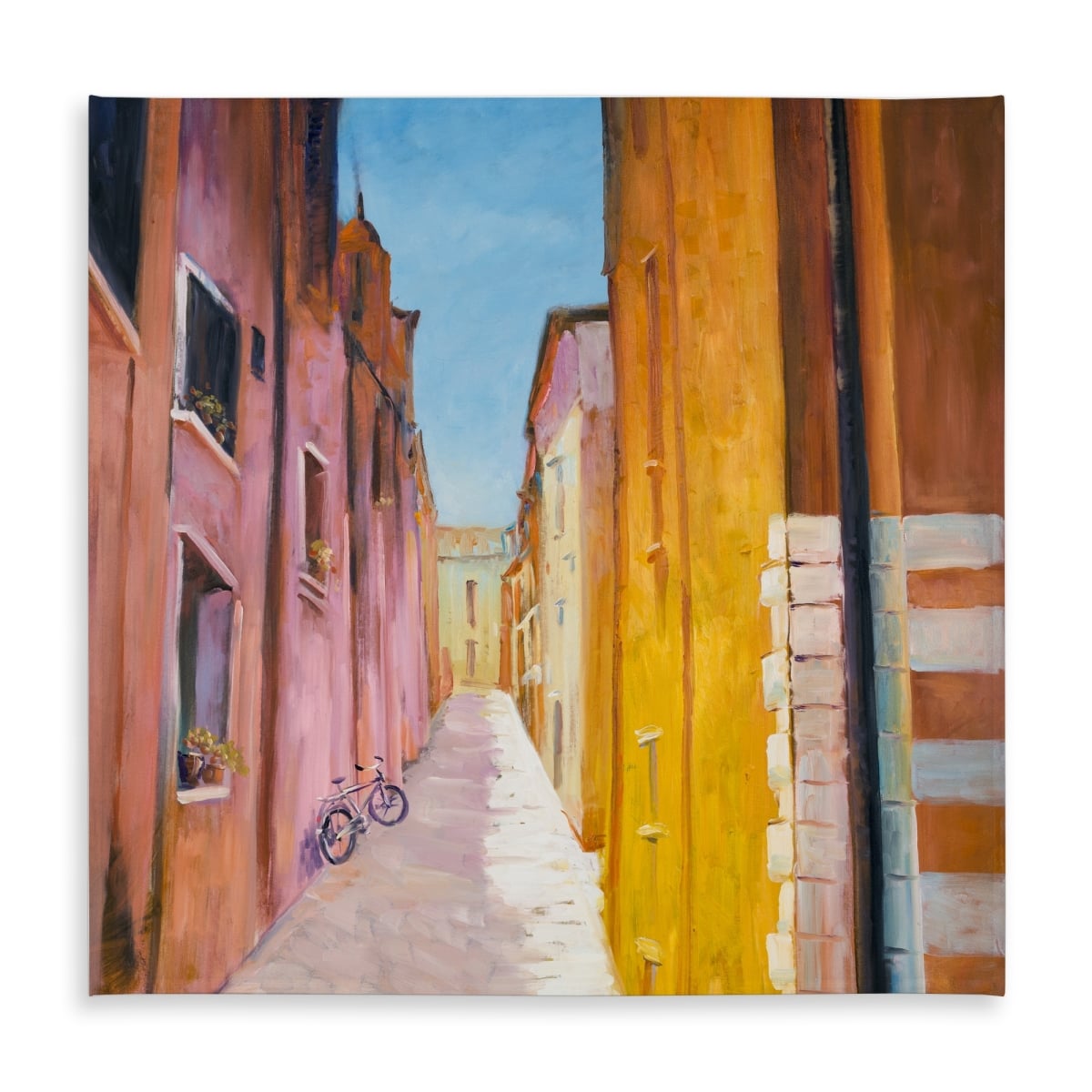 Picture of Begin Home Decor C1TC5858AT5FHE 58 x 58 in. Colorful Houses Tablecloth - Indoor & Outdoor Decor - Collioure