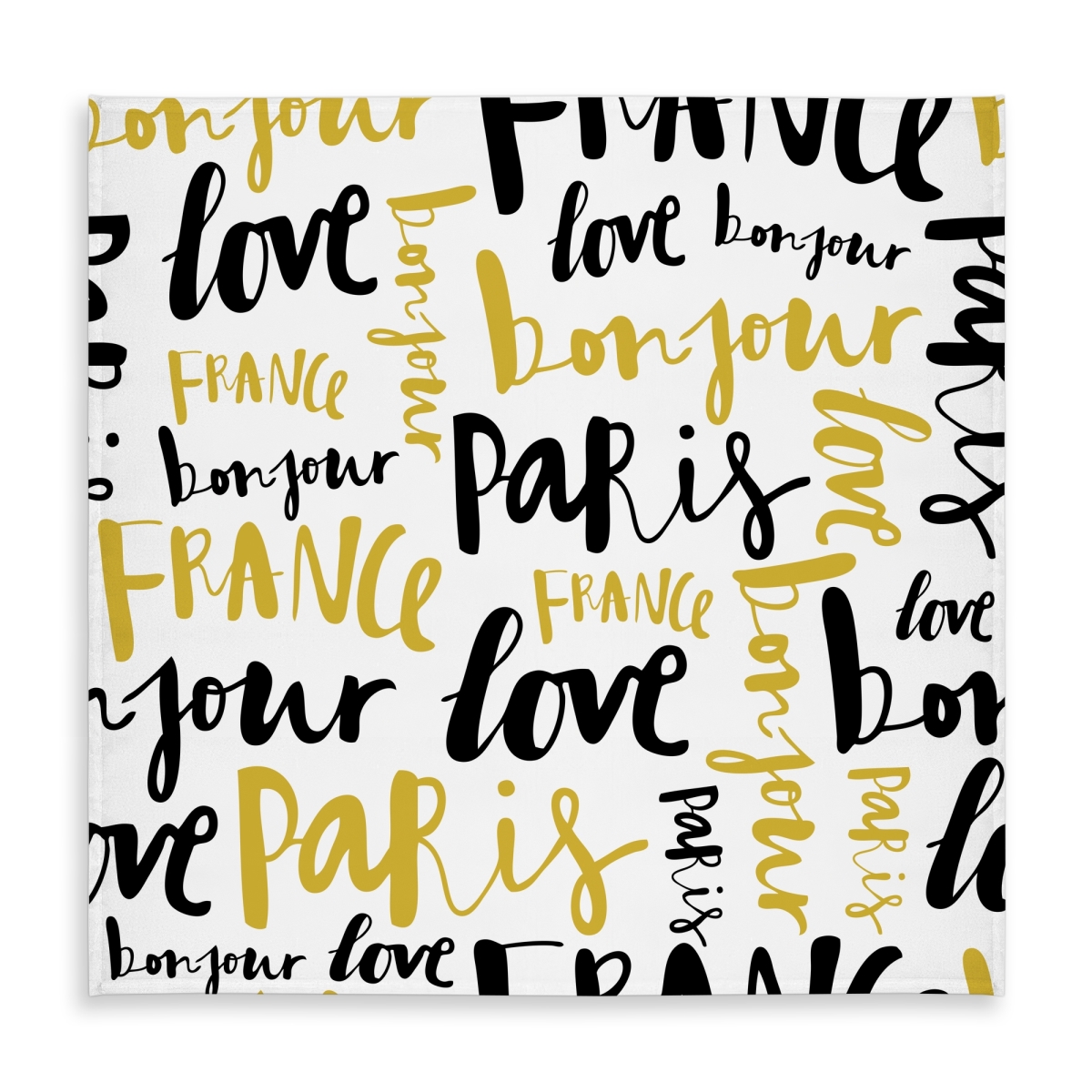 Picture of Begin Home Decor C1TC5858JCB67Z 58 x 58 in. Illustrative Bonjour Paris Yellow Tablecloth - Indoor & Outdoor Decor