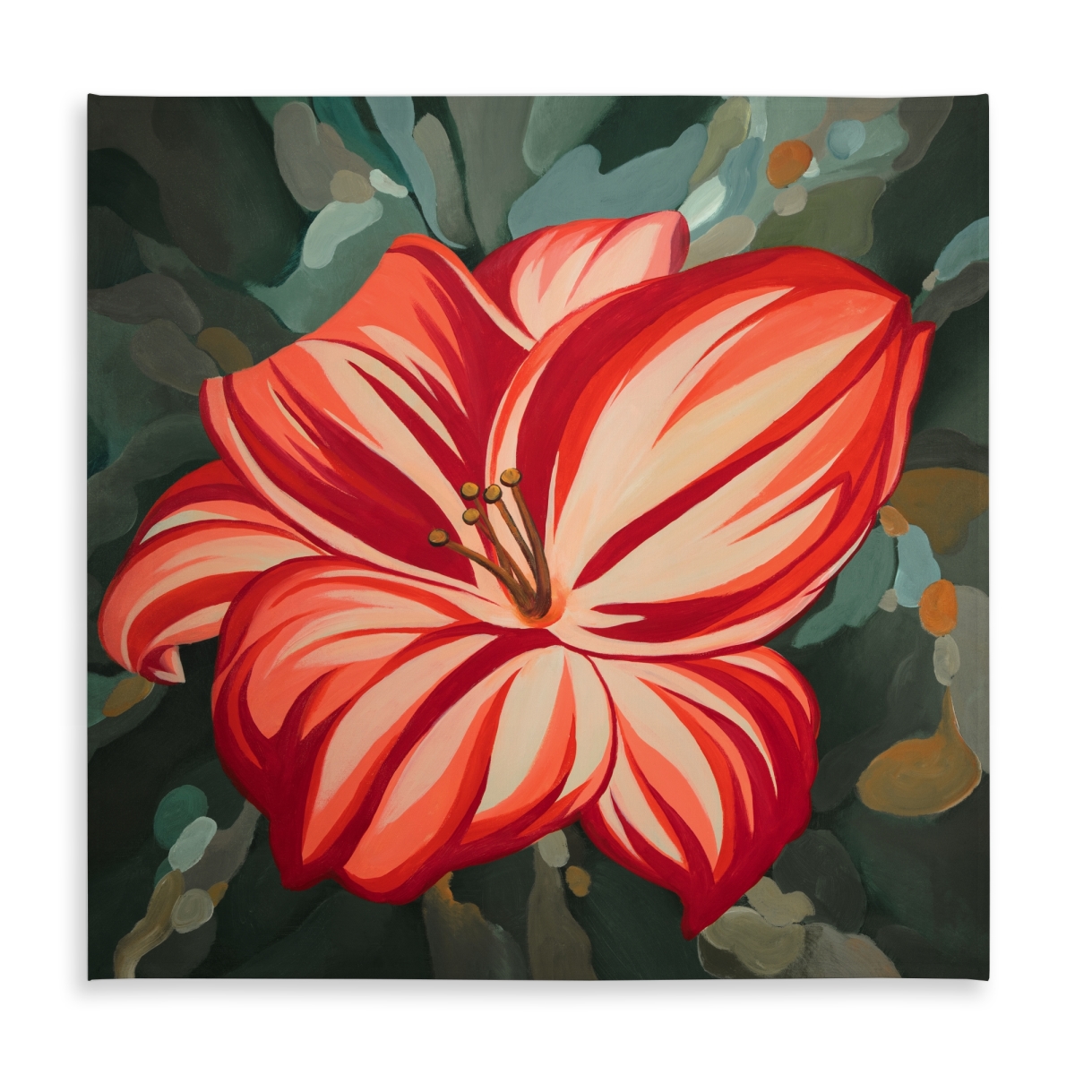 Picture of Begin Home Decor C1TC5858B8AR49 58 x 58 in. Blooming Daylilies Tablecloth - Red Indoor & Outdoor Decor