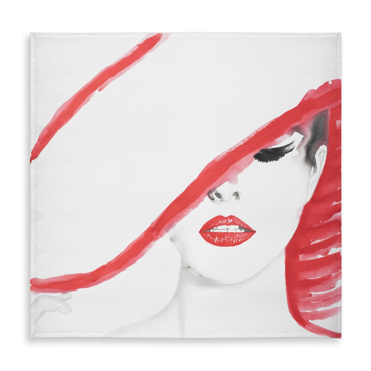 Picture of Begin Home Decor C1TC58584PRZGA 58 x 58 in. White Fashion Tablecloth - Woman with Summer Hat Design