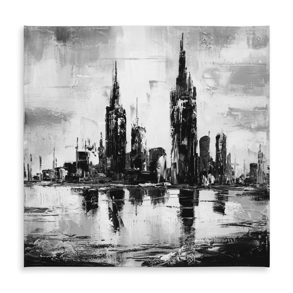 Picture of Begin Home Decor C1TC585866RNC1 58 x 58 in. Mono Urban Cityscape Tablecloth - Indoor & Outdoor Home Decor