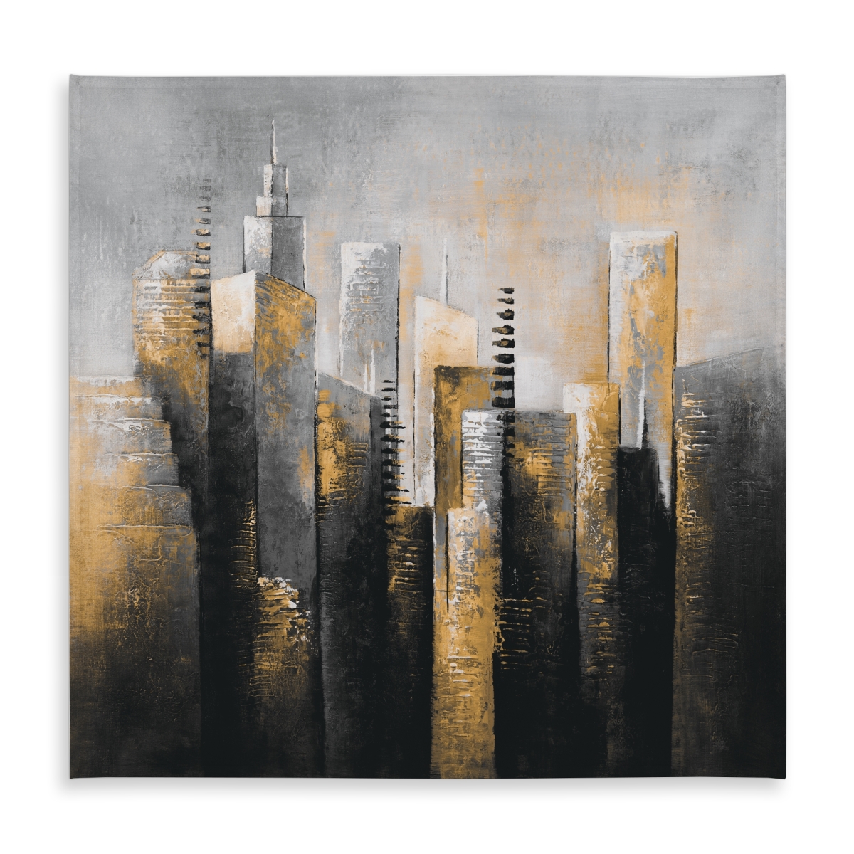 Picture of Begin Home Decor C1TC5858LER3M3 58 x 58 in. Abstract Gold Skyscraper Tablecloth - Indoor & Outdoor Decor
