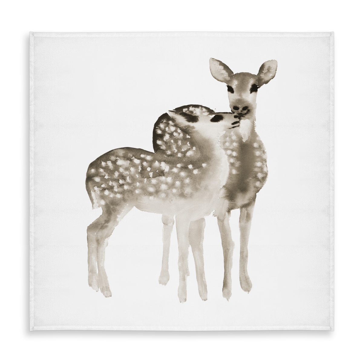 Picture of Begin Home Decor C1TC5858ZNH8NB 58 x 58 in. Sepia Fawns Love Deer Brown Tablecloth - Indoor & Outdoor Decor
