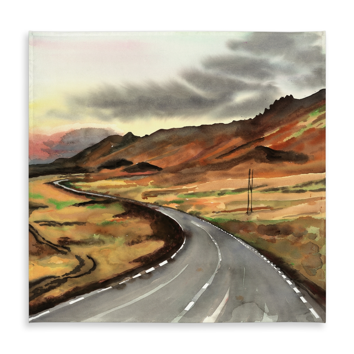 Picture of Begin Home Decor C1TC58588AFO92 58 x 58 in. On the Road in Iceland Tablecloth - Modern Mountain Home Decor