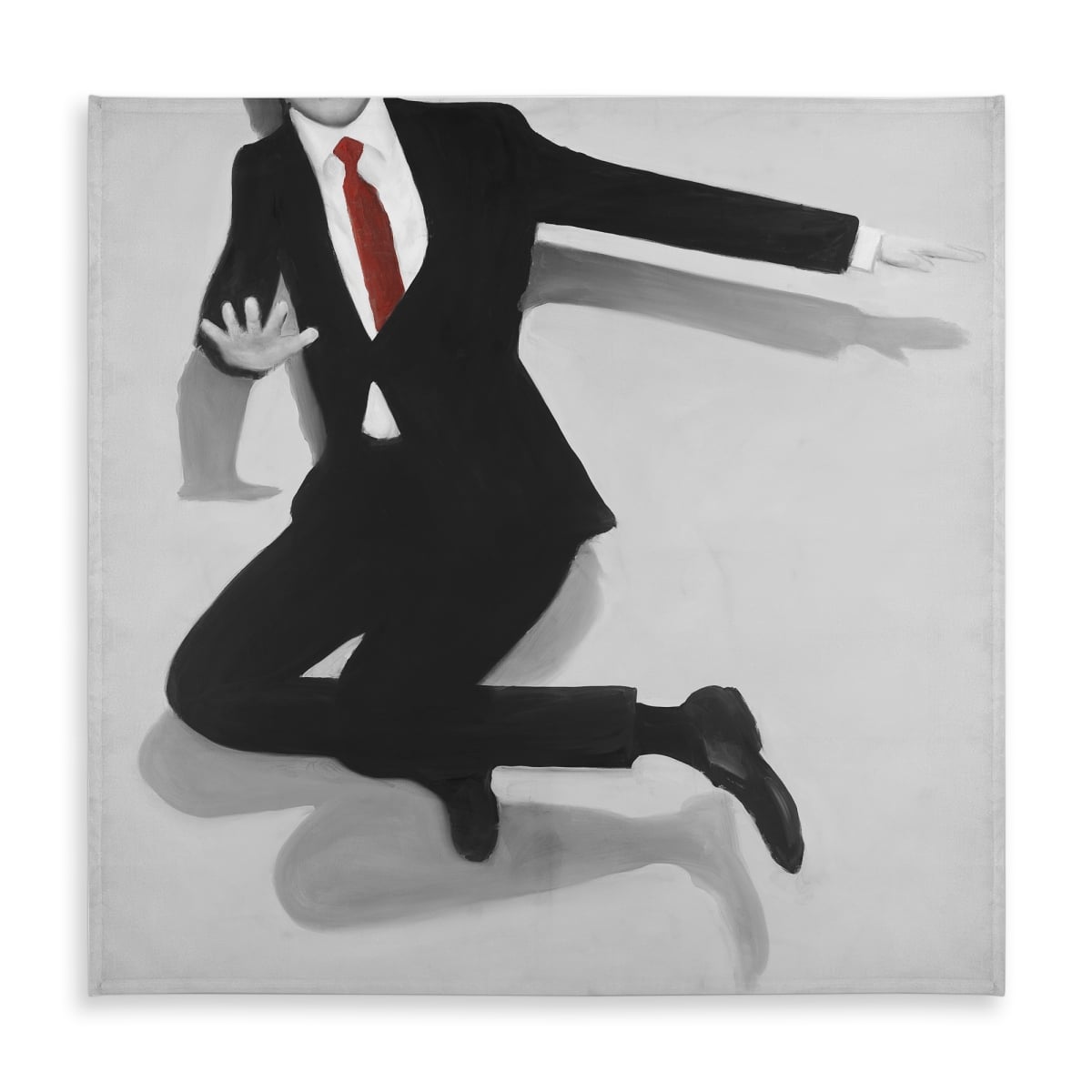 Picture of Begin Home Decor C1TC5858QUFYL5 58 x 58 in. White Bedroom Contemporary Tablecloth - Classical Jumping Man
