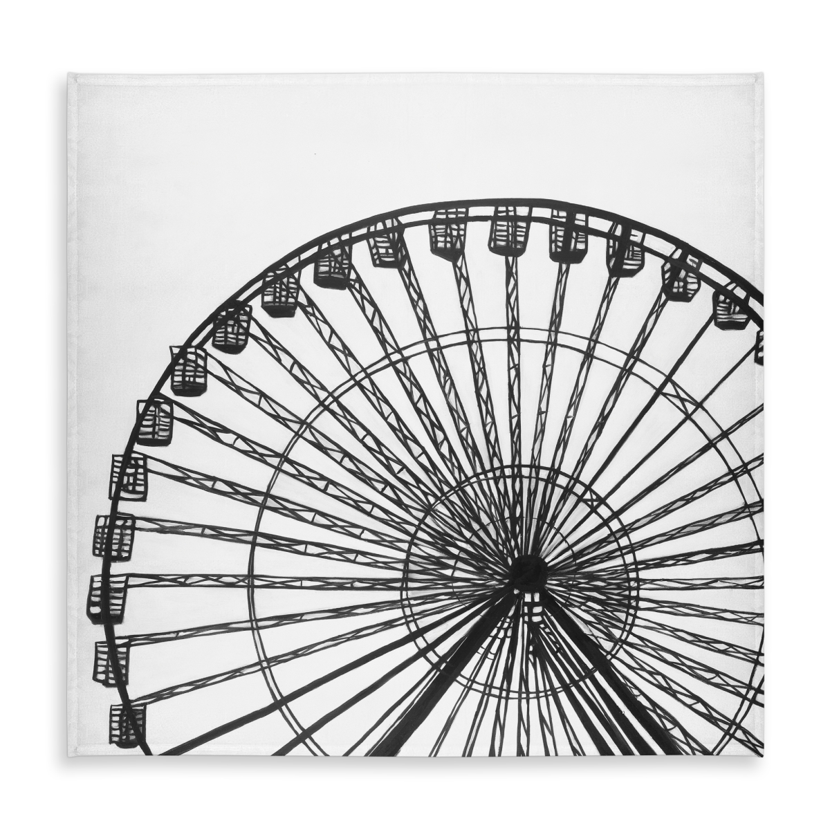 Picture of Begin Home Decor C1TC5858O7LFMK 58 x 58 in. Monochrome Ferris Wheel Tablecloth - Indoor & Outdoor Home Decor