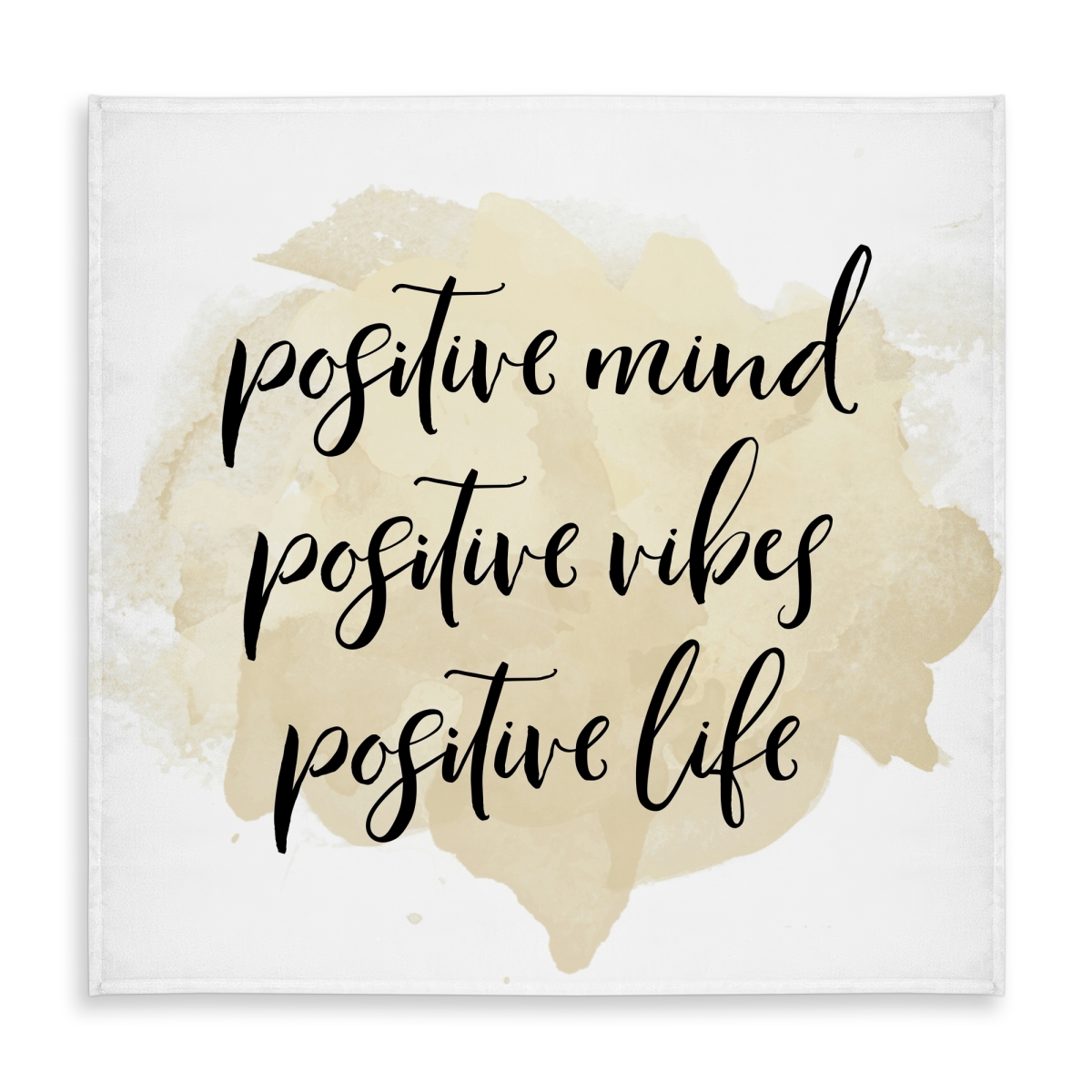 Picture of Begin Home Decor C1TC5858N21AGF 58 x 58 in. Beige Typo Tablecloth - Positive Mind Vibes - Home Decor