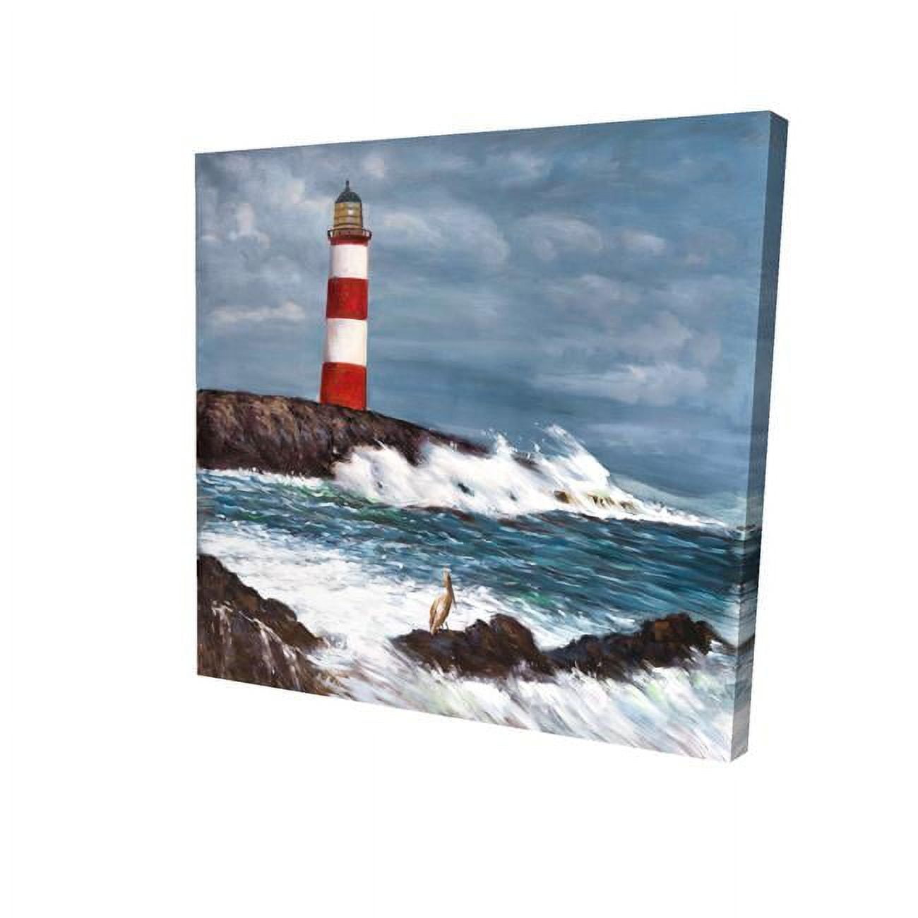 8 x 8 in. Lighthouse At The Edge of the Sea Unleashed-Print on Canvas