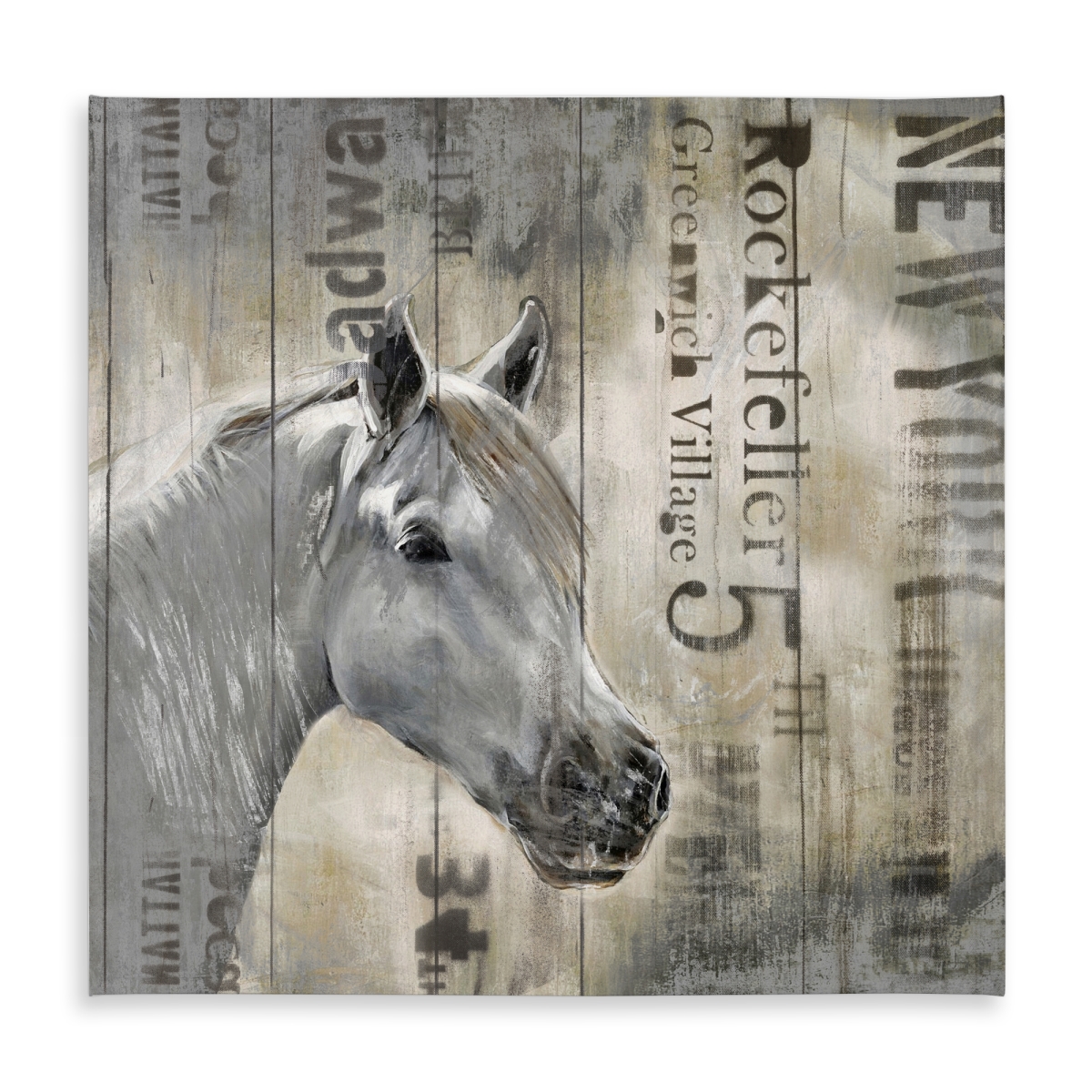 Picture of Begin Home Decor C1TC585854ZSGN 58 x 58 in. Rustic White Horse Tablecloth - Western Bedroom Decor