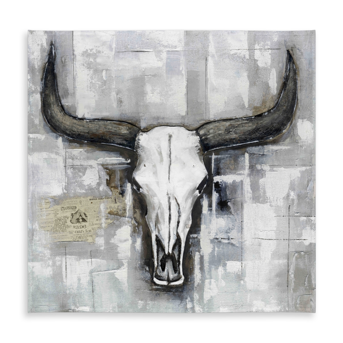 Picture of Begin Home Decor C1TC585885VDTL 58 x 58 in. Rustic White Bull Skull Tablecloth - Indoor & Outdoor Decor