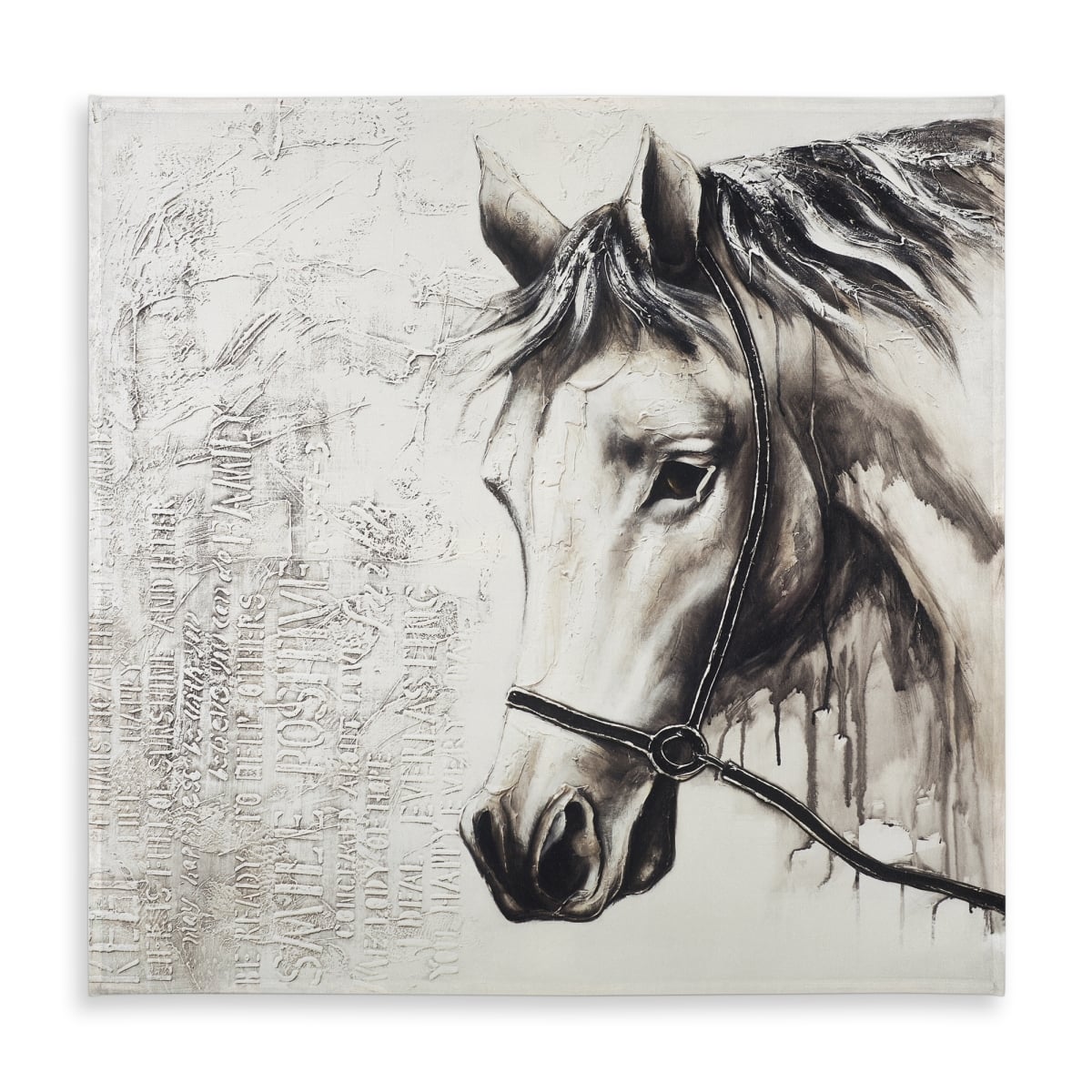 Picture of Begin Home Decor C1TC5858QQKQF5 58 x 58 in. Alpha the White Horse Tablecloth - Minimalist Bedroom Decor