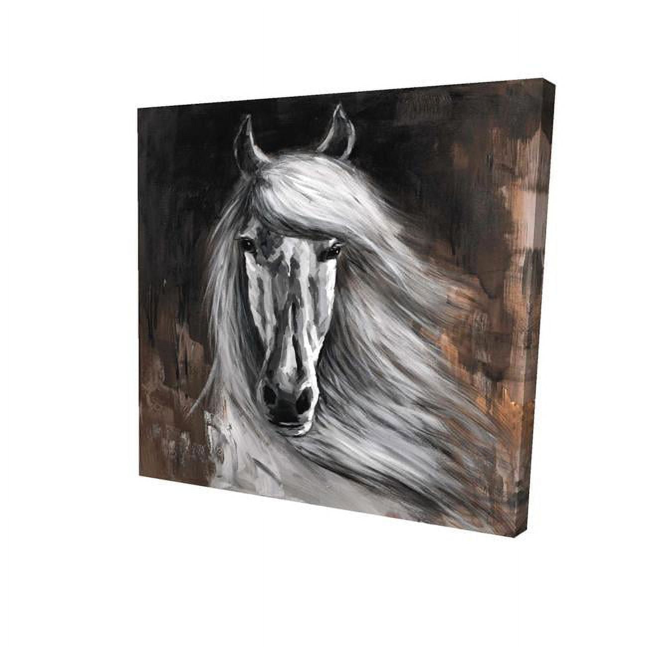 16 x 16 in. White Horse-Print on Canvas