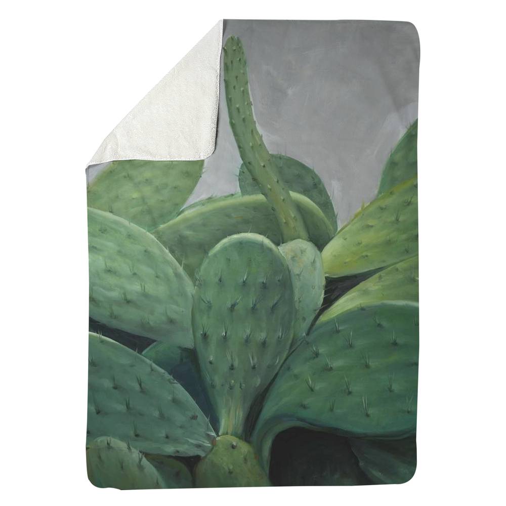 5545-8060-FL140 60 x 80 in. Cactus Bundle Botanical Sherpa Fleece Blanket - Home Decor
