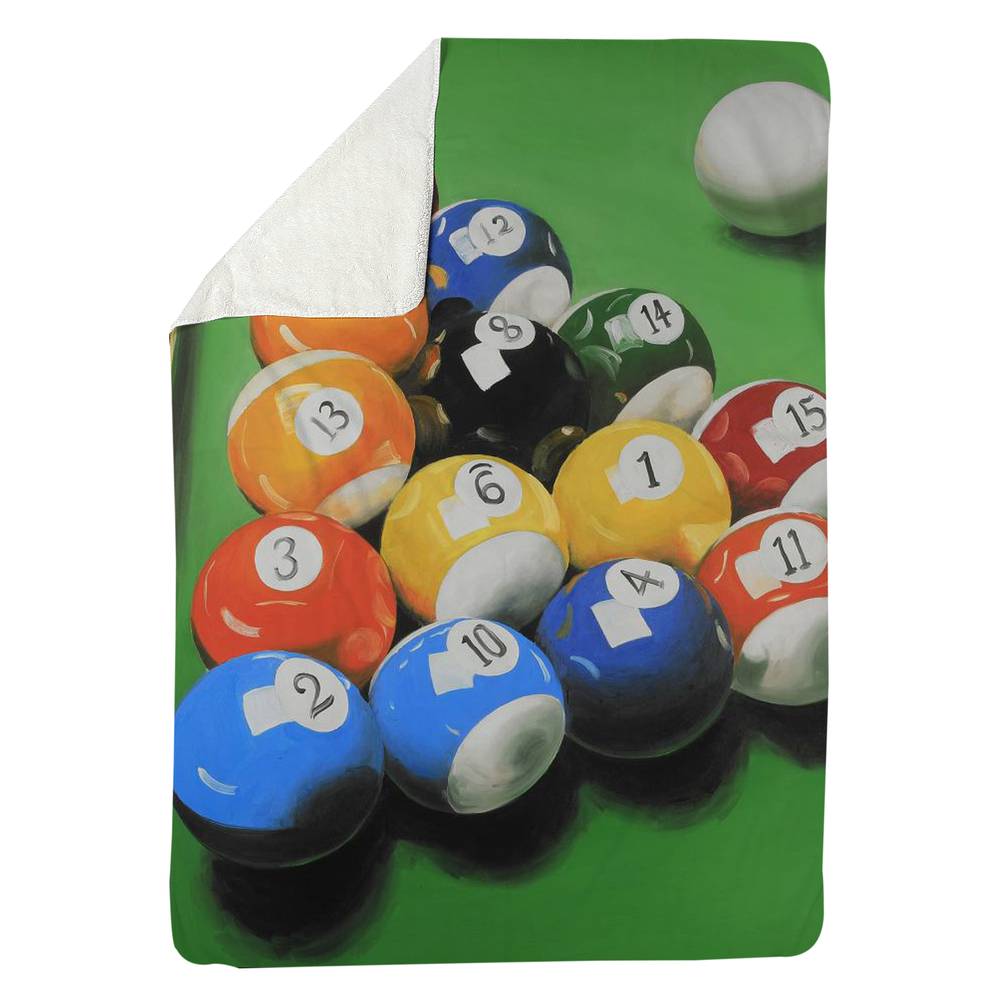 5545-8060-MI75 60 x 80 in. Pool Table Sherpa Fleece Blanket - Hyperrealist Home Decor
