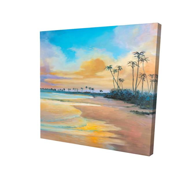 8 x 8 in. Sunset by The Sea-Print on Canvas