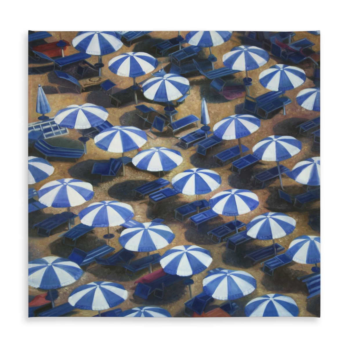 Picture of Begin Home Decor C1TC5858HTY6O8 58 x 58 in. American Coastal Beach Umbrellas Tablecloth - Indoor & Outdoor
