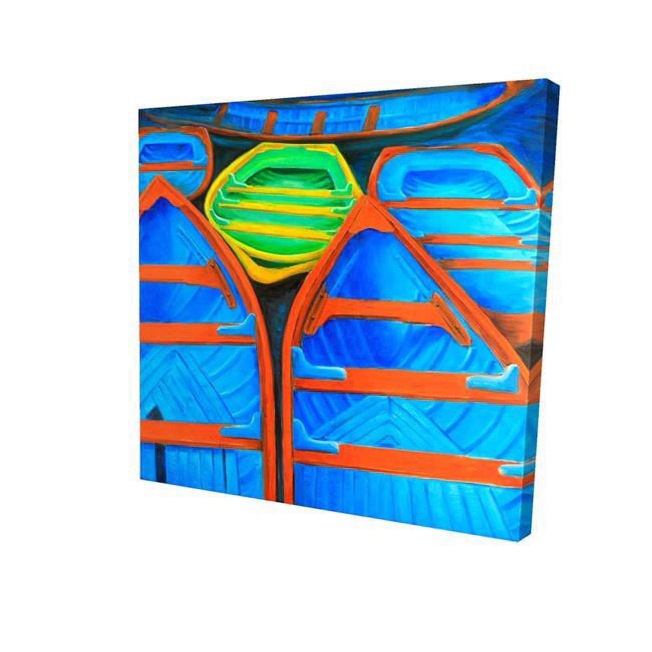 8 x 8 in. Colorful Canoes-Print on Canvas