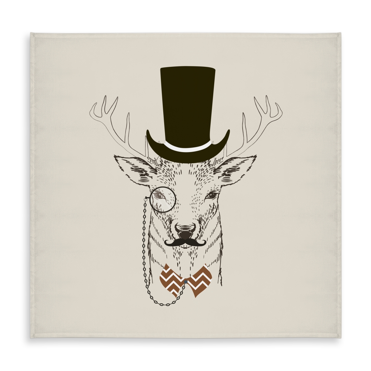 Picture of Begin Home Decor C1TC58582WOAYY 58 x 58 in. Aristocrat Roe Deer Rustic Brown Tablecloth - Indoor & Outdoor