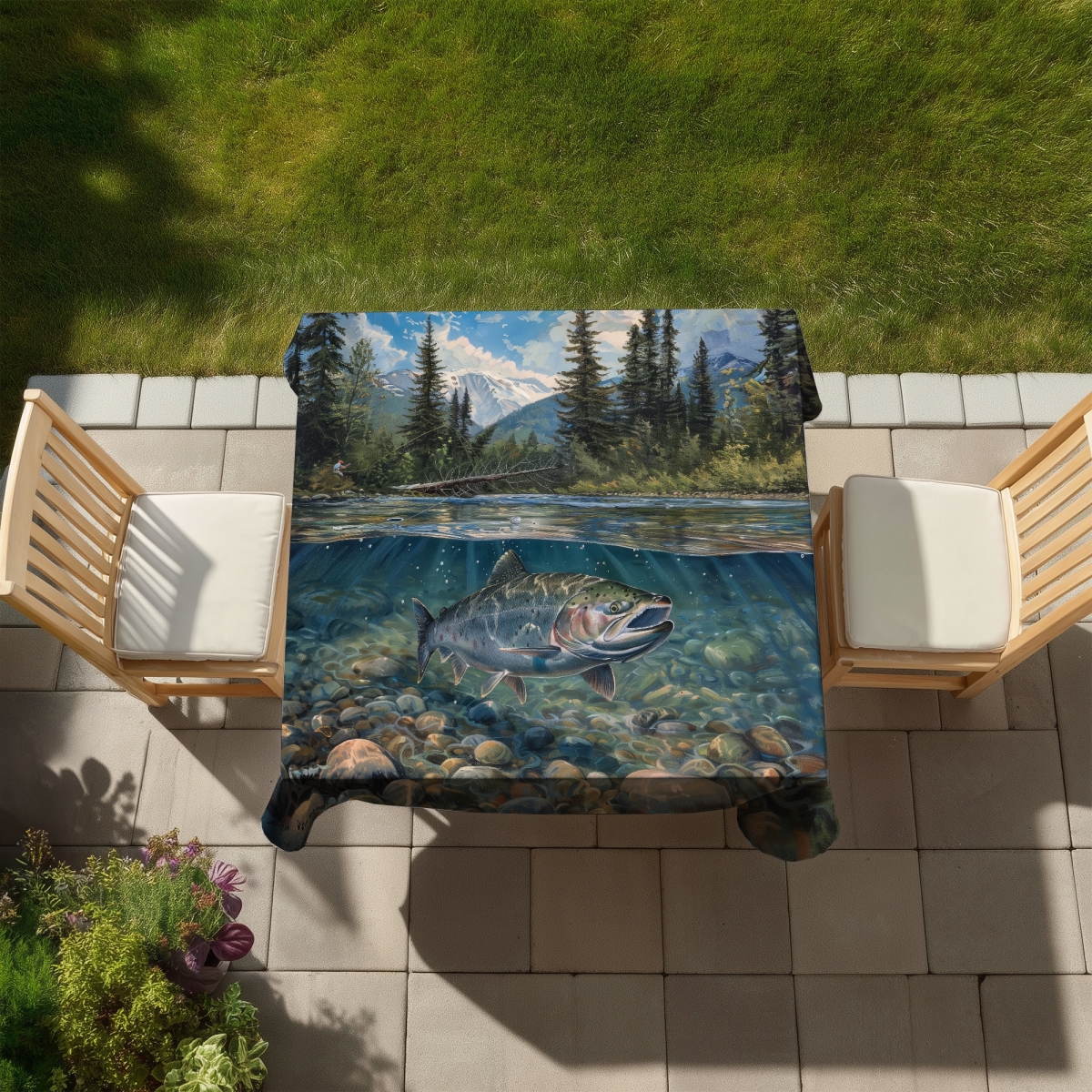 Picture of Begin Home Decor C1TC5858UPKDRK 58 x 58 in. Up Close Indoor & Outdoor Tablecloth - Stylish Home Decor