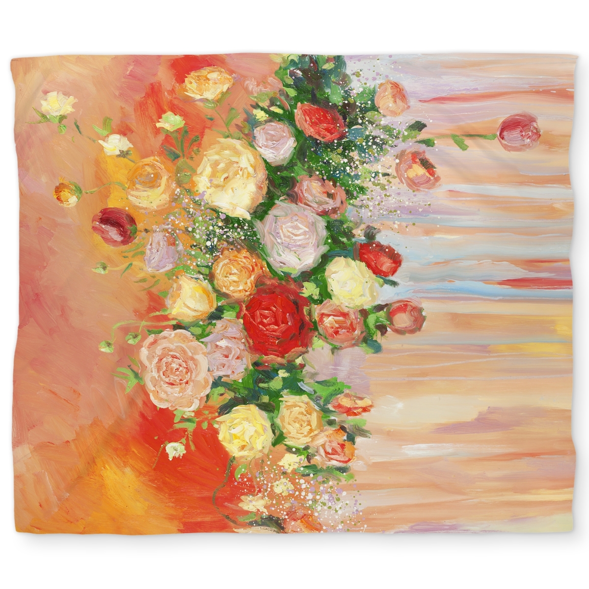 C1DCKSW0GASXN2 Bouquet of Multi Color Abstract Flowers King Size Duvet Cover - Home Decor
