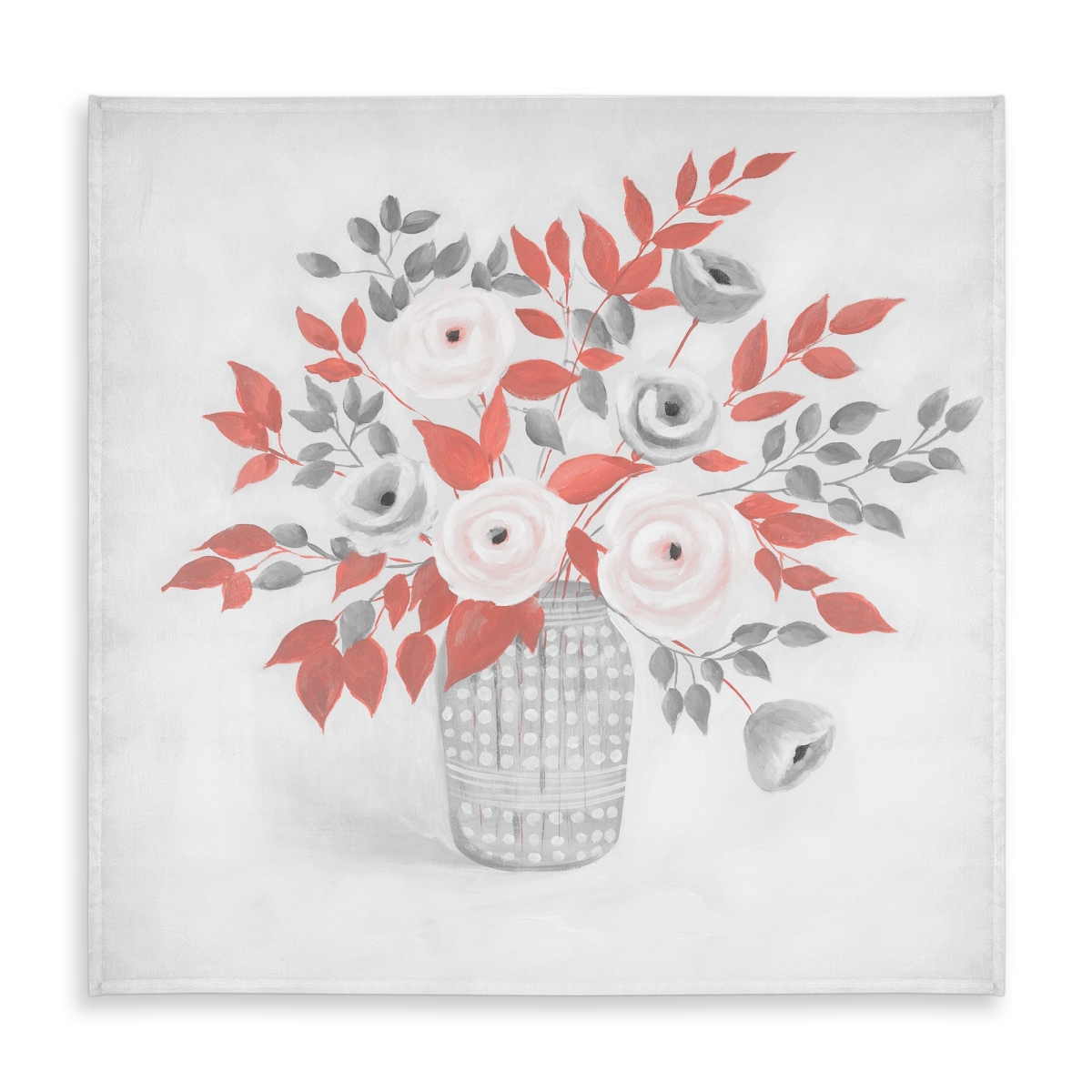 Picture of Begin Home Decor C1TC5858M40QRW 58 x 58 in. Leaves Coral Floral Botanical Tablecloth - Indoor & Outdoor Decor