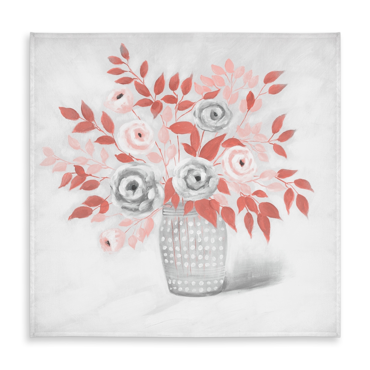 Picture of Begin Home Decor C1TC5858CW53NM 58 x 58 in. Coral Flower Gray Tablecloth - Indoor & Outdoor Botanical Decor