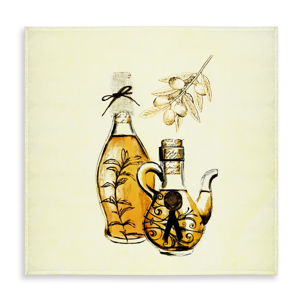 Picture of Begin Home Decor C1TC5858NVF435 58 x 58 in. Two Bottles of Olive Oil Tablecloth - Indoor & Outdoor Decor