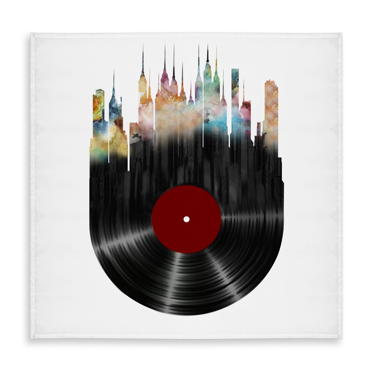 Picture of Begin Home Decor C1TC5858DWG537 58 x 58 in. Abstract City Vinyl Disk Tablecloth - Indoor & Outdoor Decor