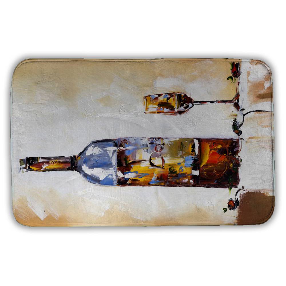 5930-3421-GA23 21 x 34 in. White Wine Brown Bath Mat - Elegant Home Decor Accessory