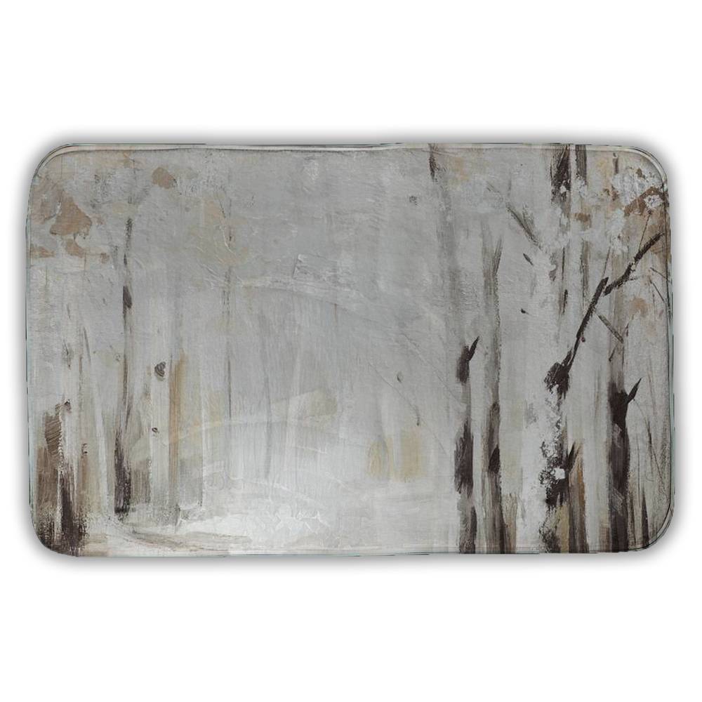 5930-2134-LA17 21 x 34 in. Winter Forest Trees Bath Mat - Modern Bedroom Decor