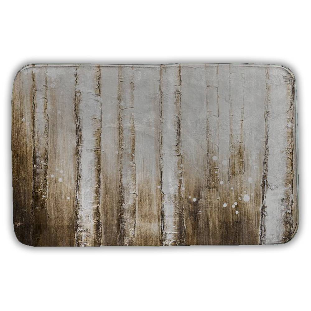 5930-2134-LA22 21 x 34 in. Texturized Forest Bath Mat - Modern Brown Trees Home Decor