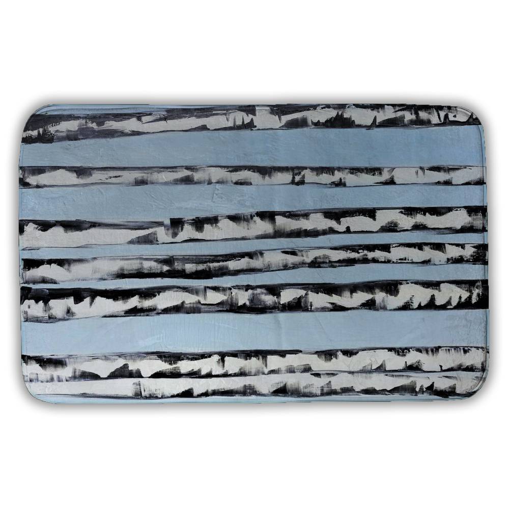 5930-3421-LA52 21 x 34 in. Modern Blue Trees Bath Mat - Birches Home Decor Essential