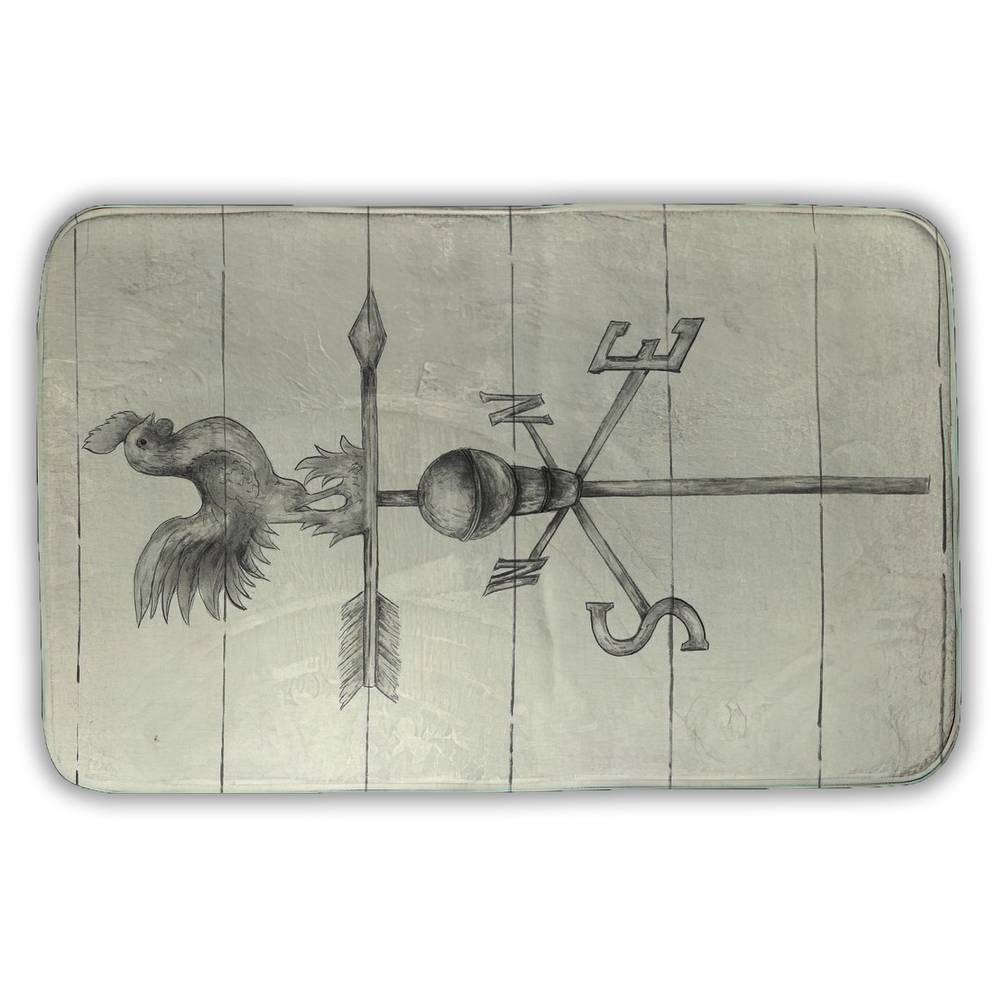 5930-3421-MI84 21 x 34 in. Vintage Weathervane Rustic Kitchen Bath Mat - Home Decor