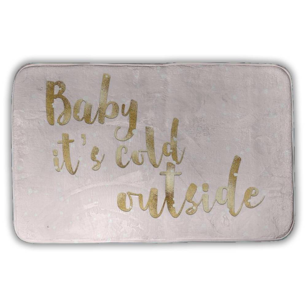 5930-2134-HO6 21 x 34 in. Pattern Pink Romantic Bath Mat - Baby Its Cold Outside Decor