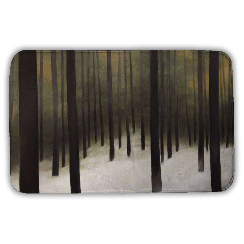 5930-2134-LA159 21 x 34 in. Silent Forest Rustic Brown Bath Mat - Home Decor Essential
