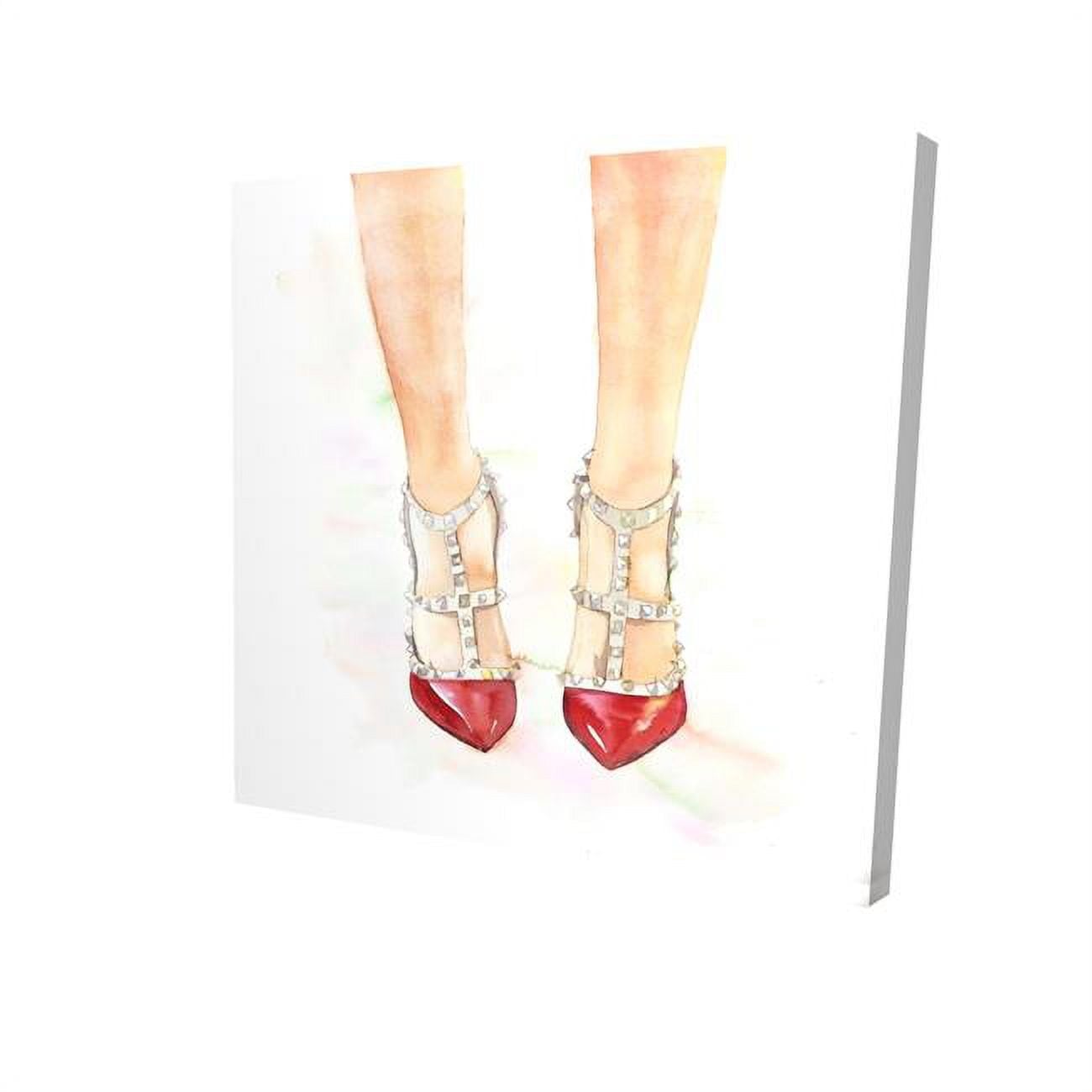 8 x 8 in. Red Studded High Heels-Print on Canvas