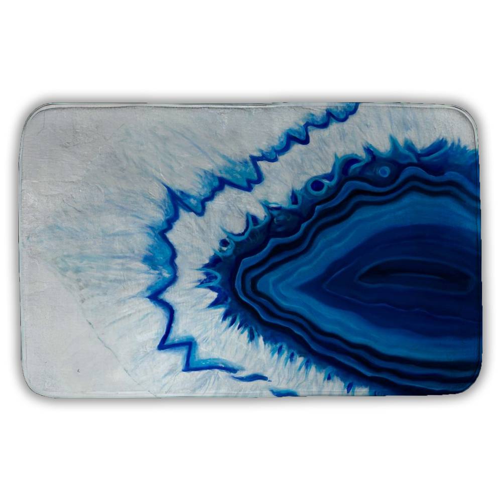 5930-3421-MI97 21 x 34 in. Blue Agate Geode Slice Bath Mat - Contemporary Bedroom Decor