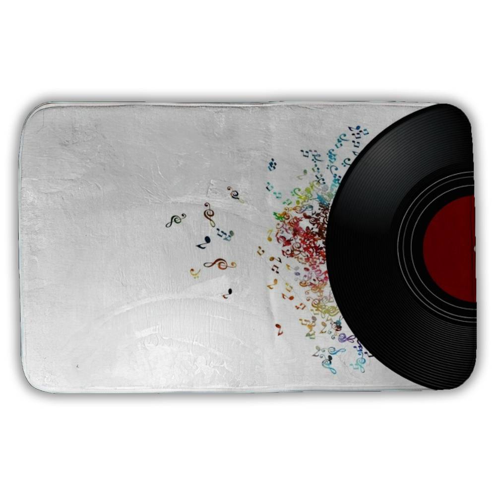 5930-3421-MU16 21 x 34 in. Musical Bath Mat - Vinyl Record Note Design - Home Decor