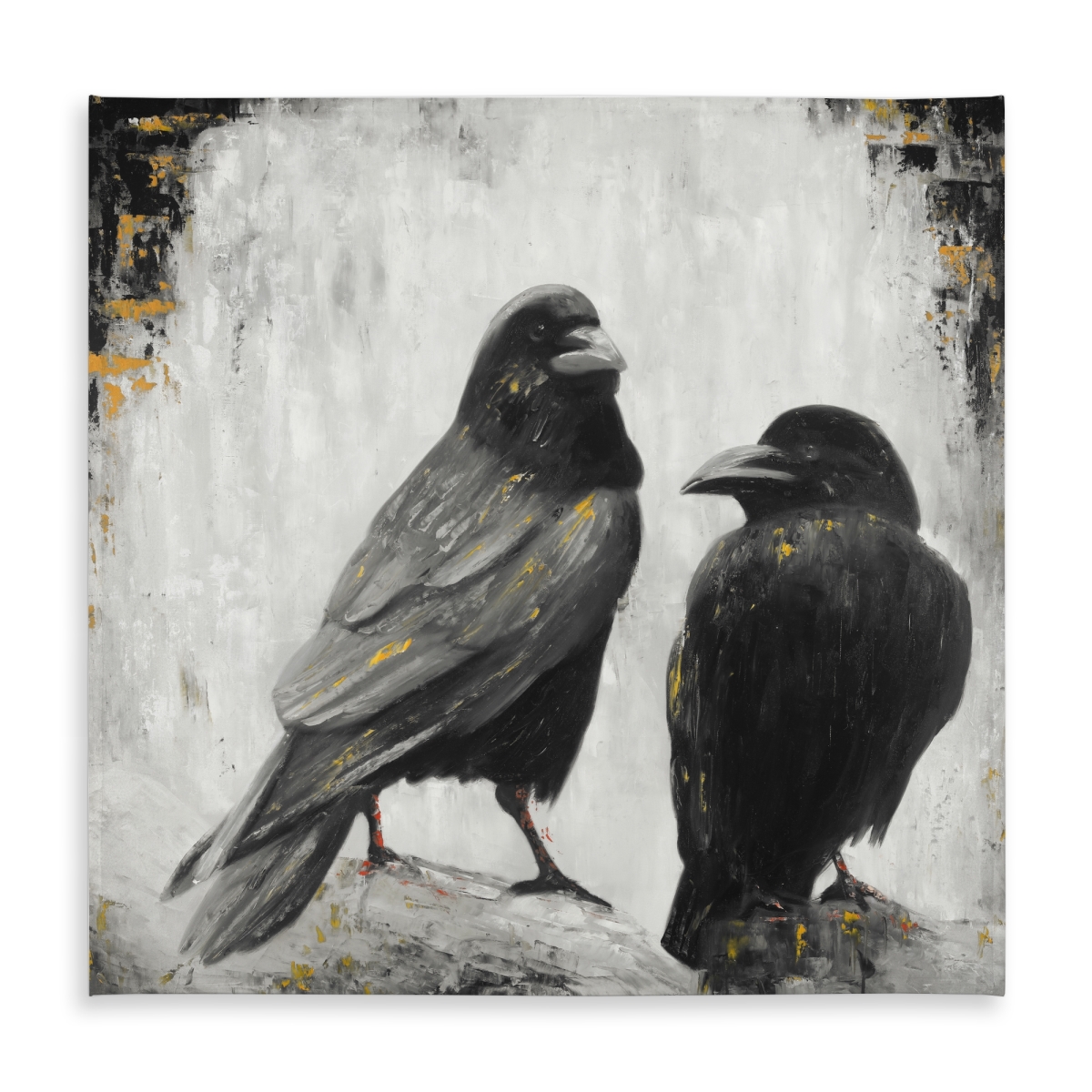 Picture of Begin Home Decor C1TC585806U492 58 x 58 in. Two Crows Birds Tablecloth - Indoor & Outdoor Industrial Decor