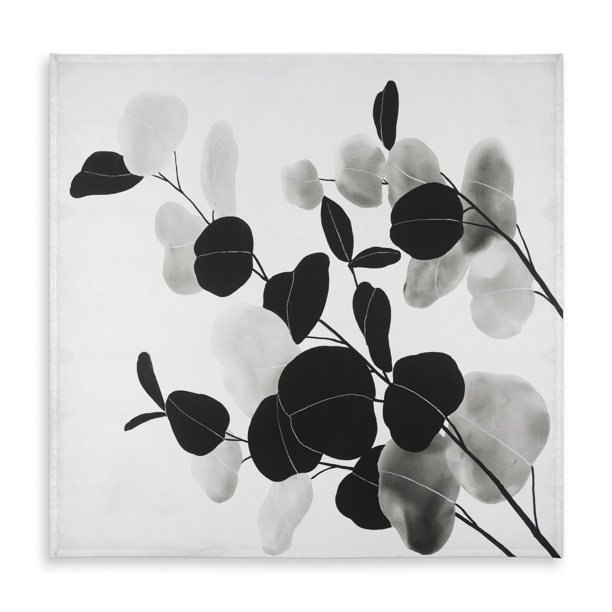 Picture of Begin Home Decor C1TC5858JNM8V2 58 x 58 in. Grayscale Branches Tablecloth - Minimalist Botanical Decor