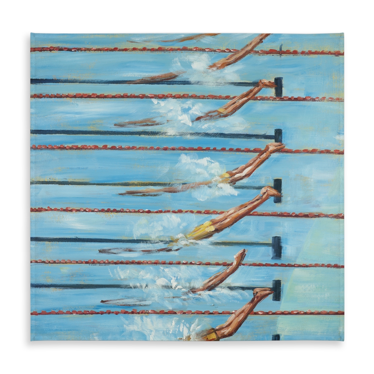 Picture of Begin Home Decor C1TC5858GCCV41 58 x 58 in. Olympic Swimmers Tablecloth - Blue Sports & Games Home Decor