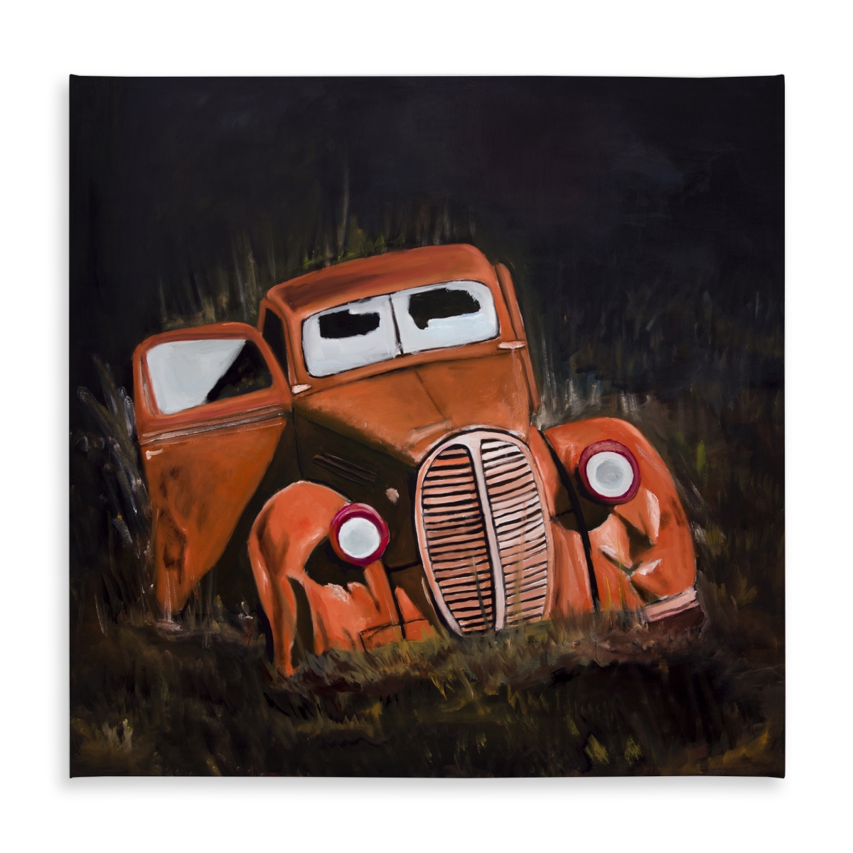 Picture of Begin Home Decor C1TC5858LV1HAK 58 x 58 in. Humpy Old Car by Night Tablecloth - Indoor & Outdoor Decor