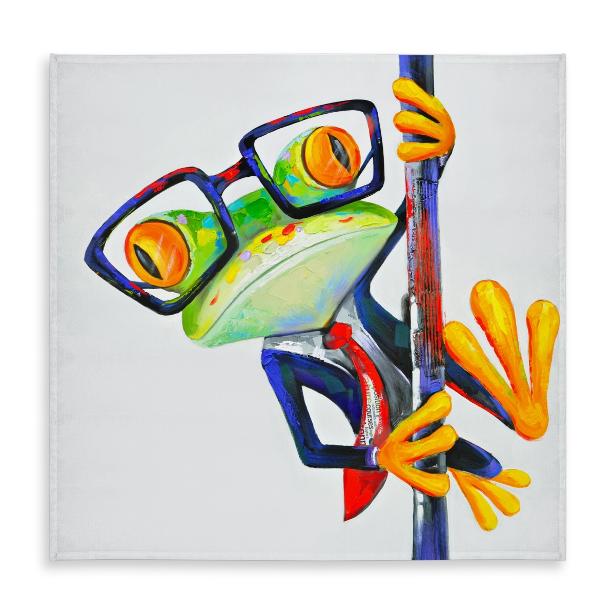 Picture of Begin Home Decor C1TC5858L4GKQU 58 x 58 in. Funny Frog Tablecloth - Blue Animal Decor for Indoor & Outdoor