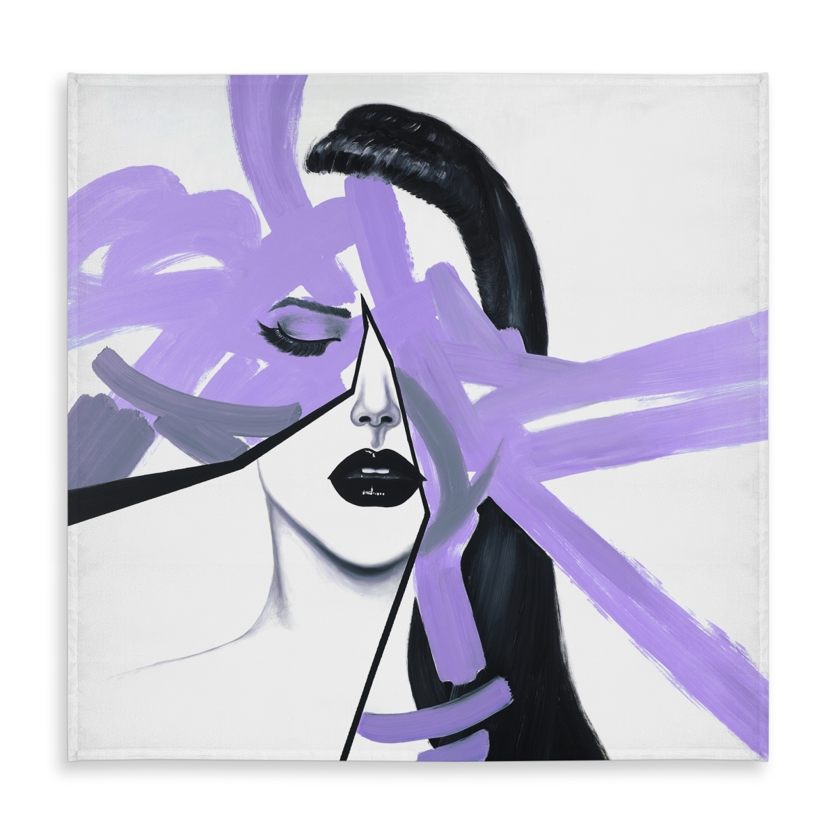 Picture of Begin Home Decor C1TC58588O8Y0U 58 x 58 in. Abstract Purple Woman Portrait Tablecloth - Indoor & Outdoor Decor
