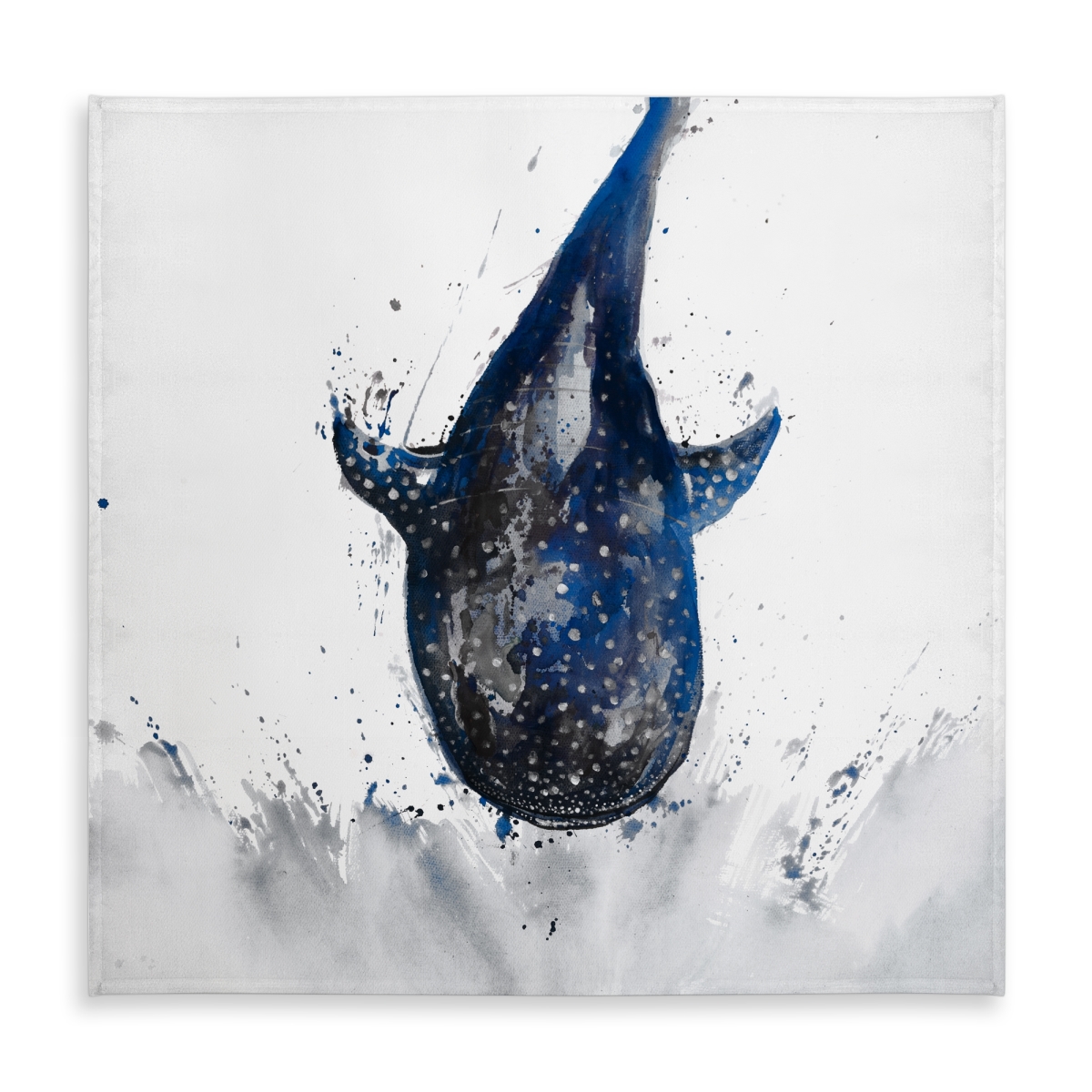 Picture of Begin Home Decor C1TC5858P6BKNV 58 x 58 in. Shark Whale Blue Marine Tablecloth - Indoor Outdoor Decor