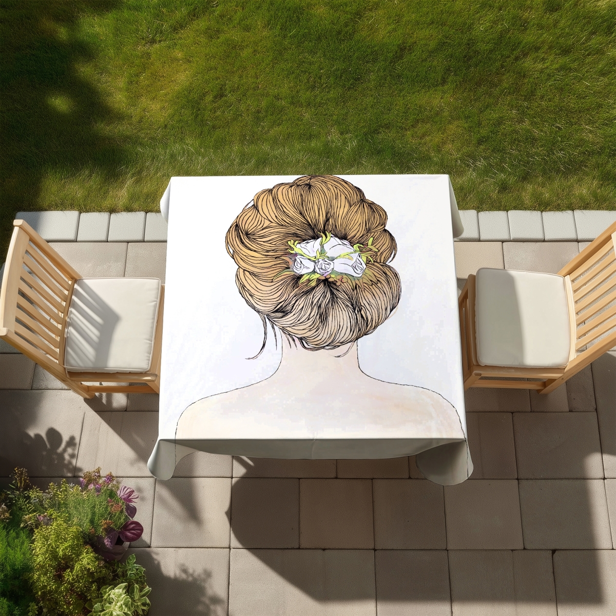 Picture of Begin Home Decor C1TC5858DRPMUH 58 x 58 in. Romantic Lady Tablecloth - Indoor & Outdoor Home Decor Elegance