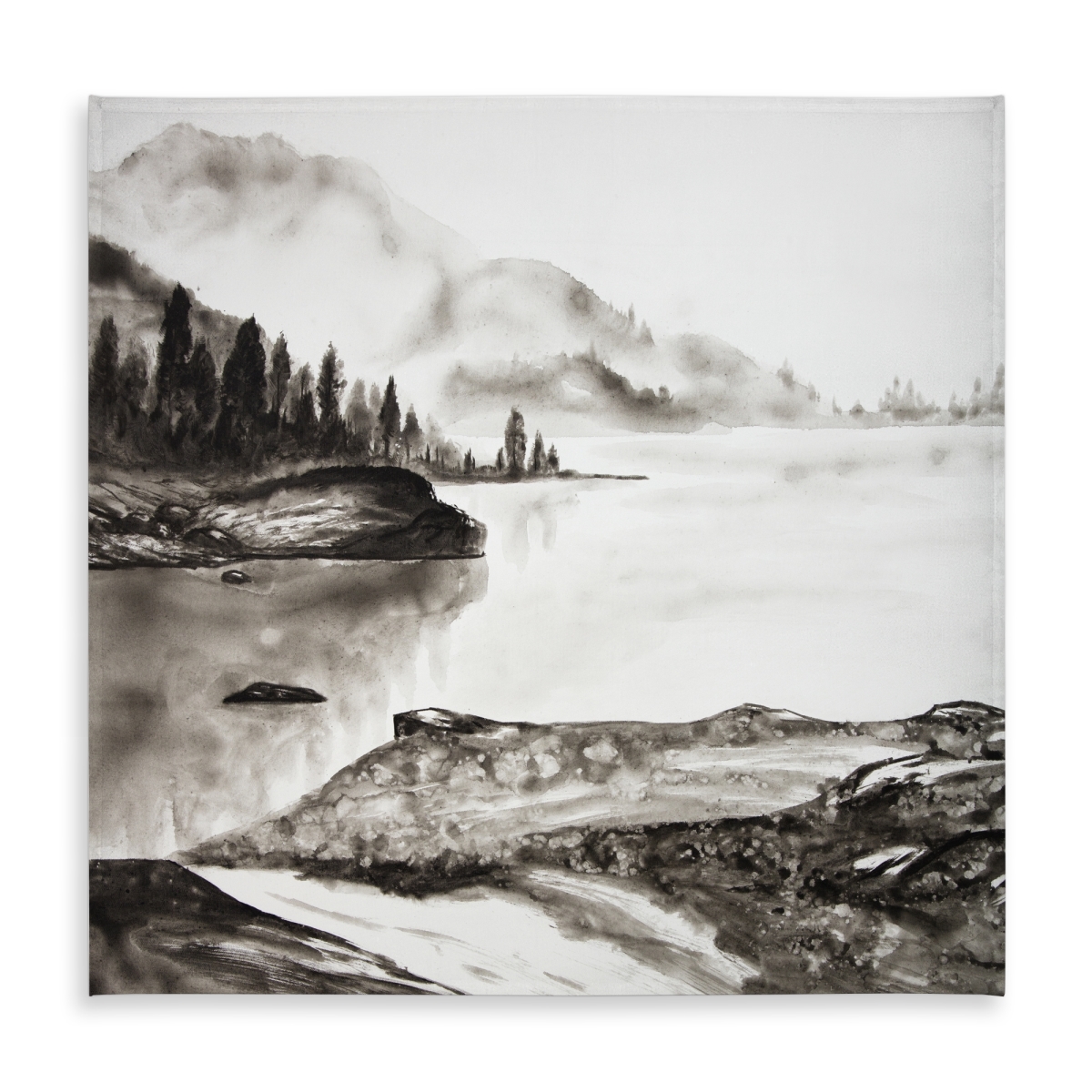 Picture of Begin Home Decor C1TC5858FF8VPM 58 x 58 in. Rustic Landscapes White Tablecloth - Indoor & Outdoor Home Decor