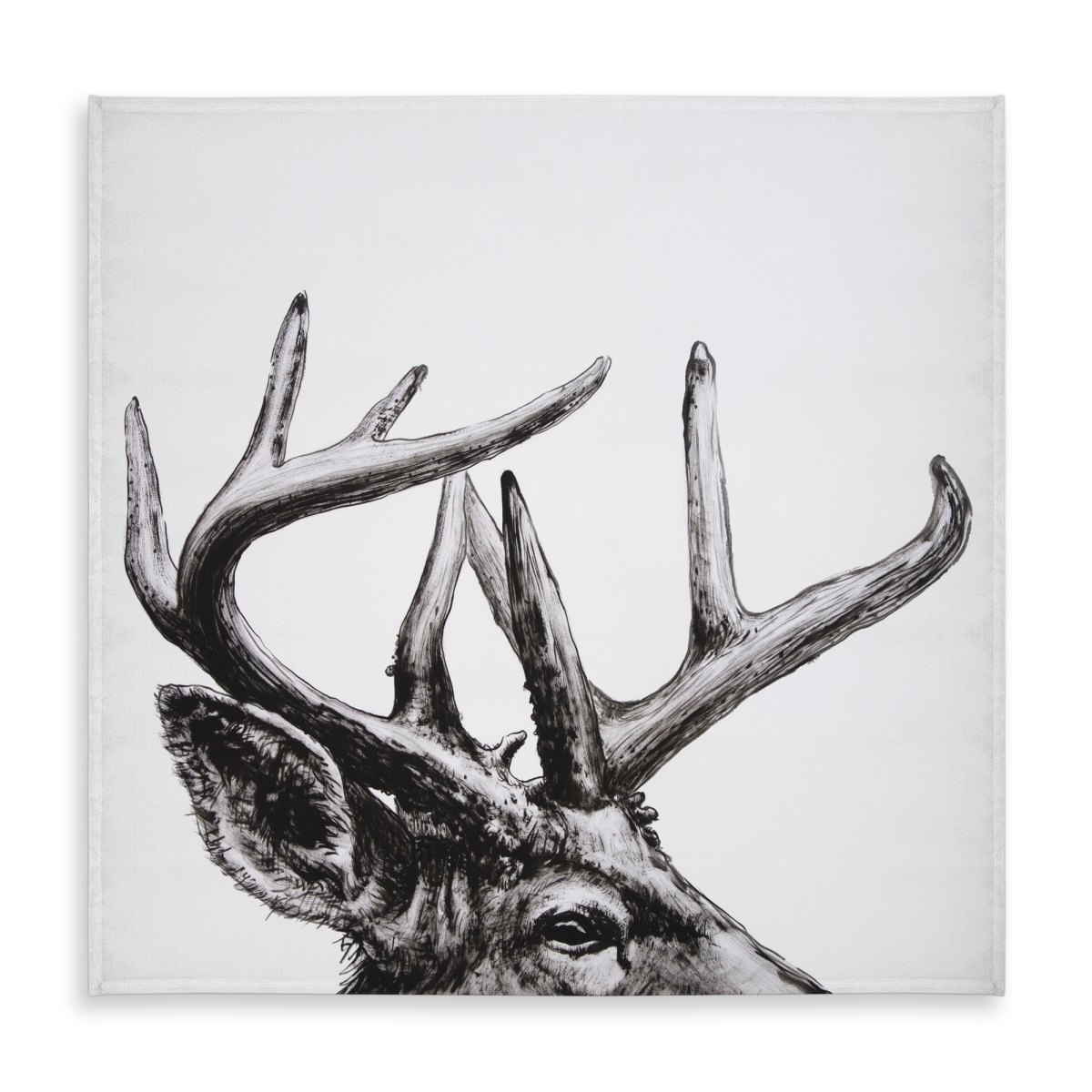 Picture of Begin Home Decor C1TC5858YXO65L 58 x 58 in. Rustic White Roe Deer Plume Tablecloth - Indoor & Outdoor Decor
